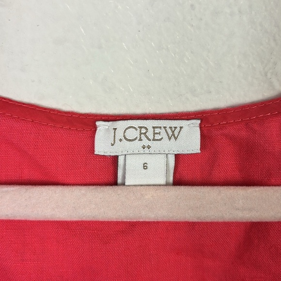 J. Crew Red Sleeveless Cotton Linen Blend  Peplum Top Blouse size 6 - Picture 4 of 7